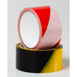 Warning tape with adhesive
