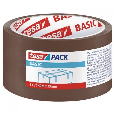 TESA BASIC csomagolószalag, gumi, barna